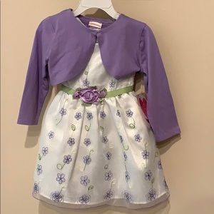 3T white and purple dress